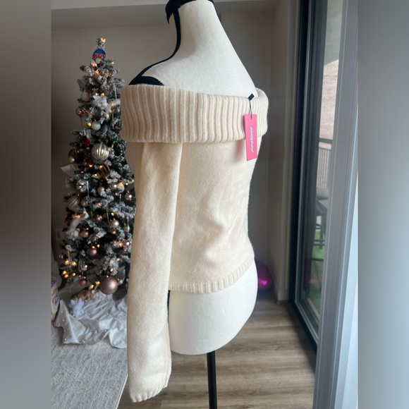 EDIKTED Off-Shoulder Knit Sweater – Cream | NWT ✨ - Picture 5 of 6